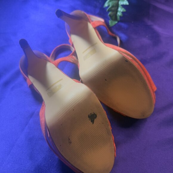 VTG๐JustFab Palermo 6' High Heel Open Toe Sandal w/ Ankle Straps & Platform 10M - Picture 6 of 16